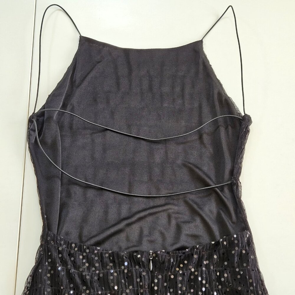 Elegant Black Sequin Mini Dress - Picture 12 of 16